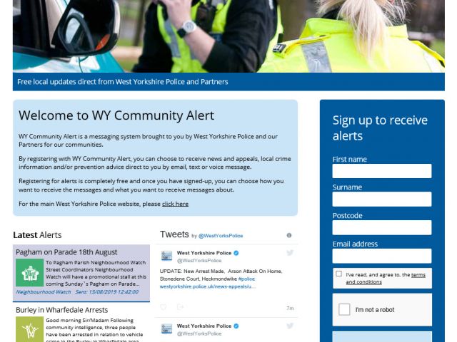 Image of the Community Alerts system